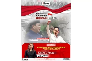 Bersama Anisha Dasuki kemudian Aries Marsudiyanto Kepala BAPPISUS, Saksikan 30 MENIT BERSAMA KABINET MERAH PUTIH Eksklusif Komandan Investigasi Khusus Presiden Prabowo Waktu senja Ini, Hanya dalam iNews