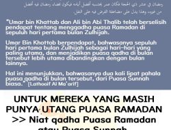 Warga Priangan yang Punya Utang Puasa Lebih Dua Tahun, Ini Cara Menggantinya, Benar Ngga Harus Didouble?