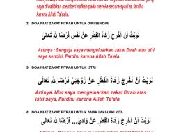 Doa Zakat Fitrah untuk Diri dan Keluarga