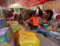 Korban Kebakaran 38 Rumah di Galung Tulu Polman Dapat Paket Sembako