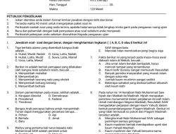 50 Soal Ujian UM Madrasah SKI Kelas 12 Terbaru dengan Jawaban Lengkap